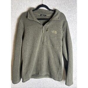 The North Face Pullover 1/2 Zip Fleece Sherpa Interior Moss Green Men's Size L